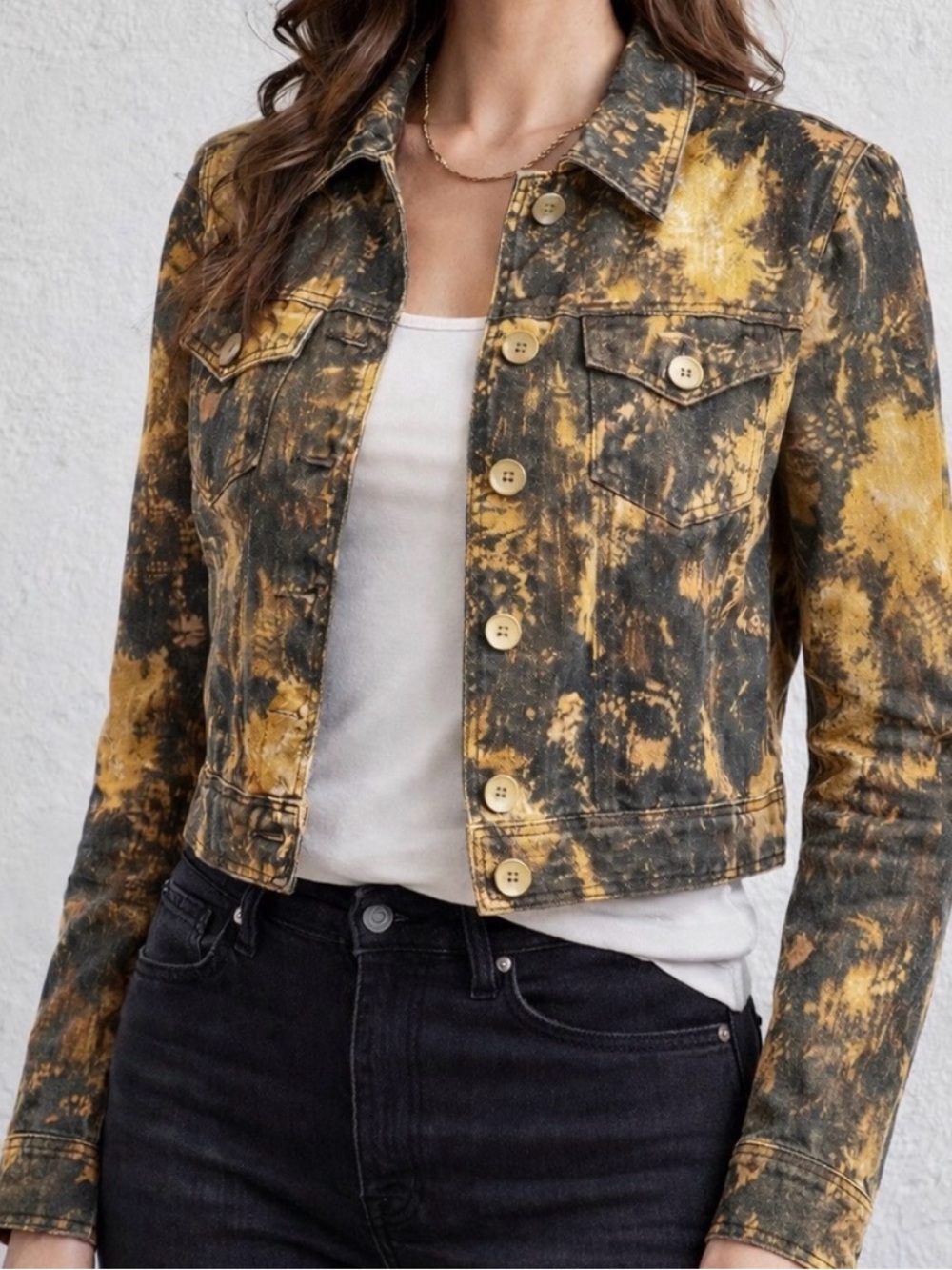 Bianca Nygård Abstract Print Statement Cropped Jacket Size 10